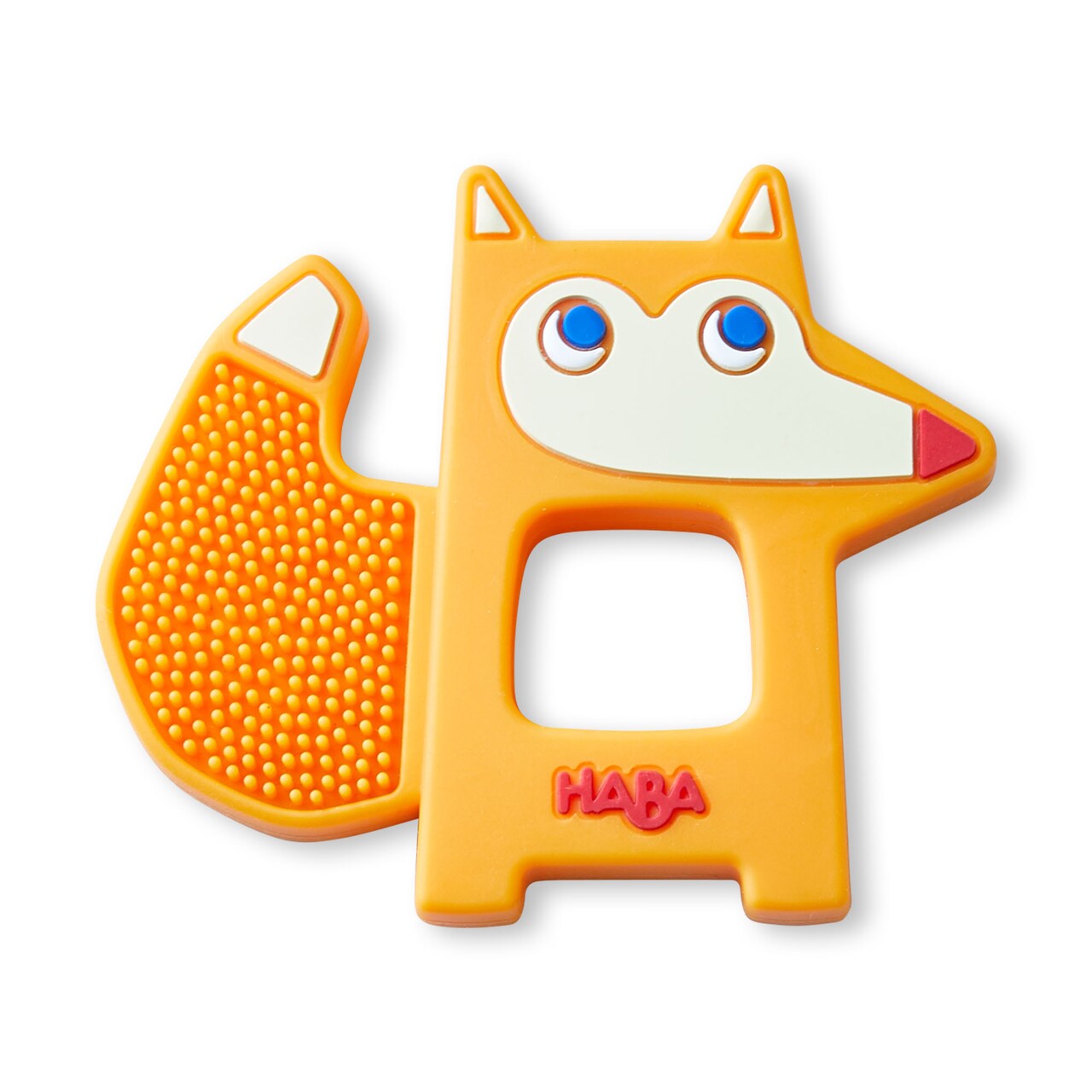 HABA Silicone Teethers for Babies 6-18 Months - Fox Design Silicone Teether Ring and Grasping Toy - Dishwasher Safe Baby Essentials